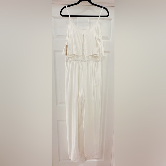 NWT Rokoko Wide Leg Flowy Boho Jumpsuit White sz Large - Picture 4 of 8